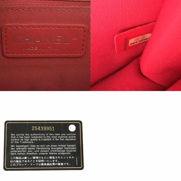 Auth Chanel Tramezzo Box Flap Double CC Logo Calfskin Chain Shoulder Bag Red - Picture 8 of 11